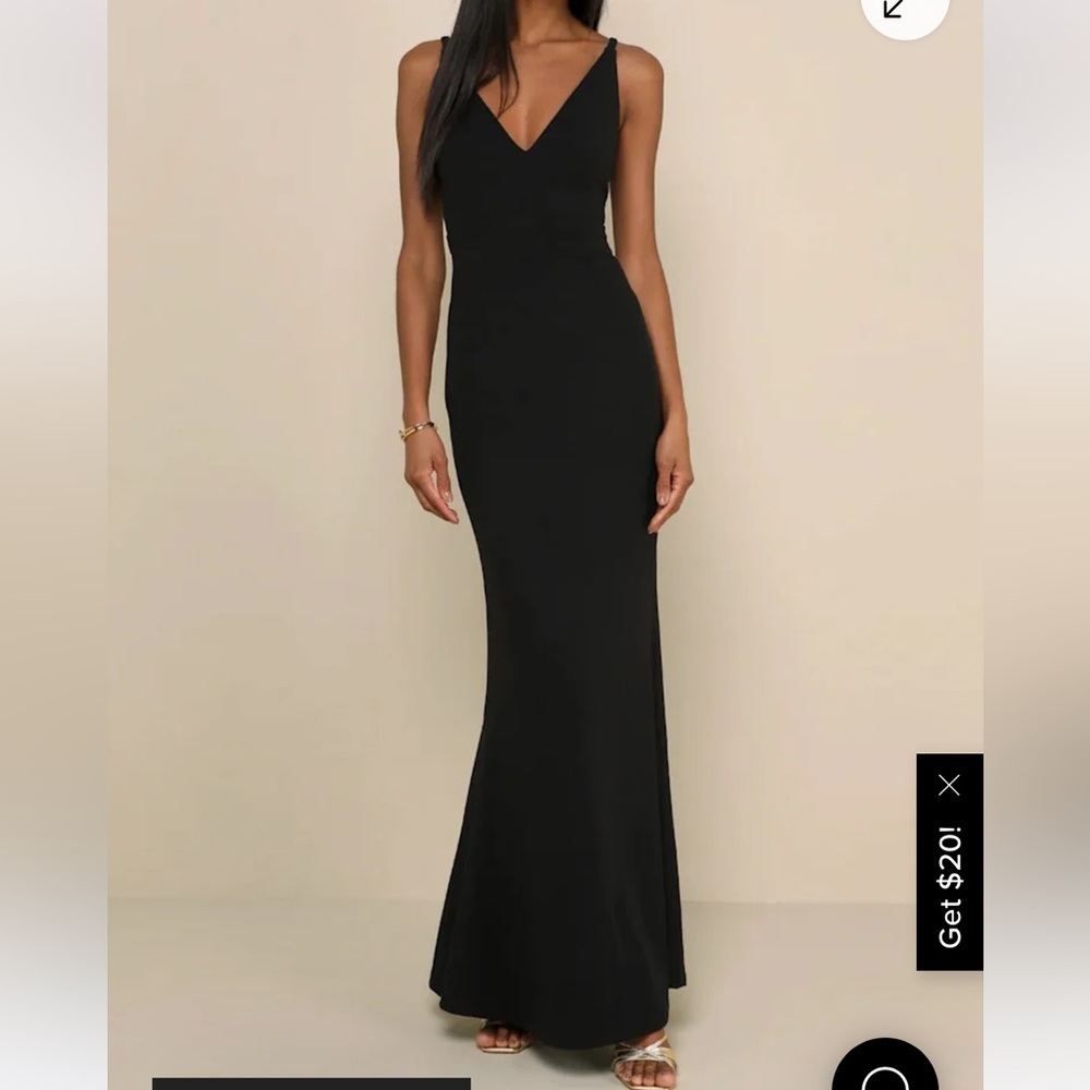 Lulus Melora Black sleeveless Evening Gown size XL NWT